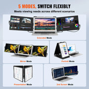 Bild in Galerie-Viewer laden, SucceBuy 18.5 inch 1080P IPS Extended Swivel Portable Monitor for USB-C/USB-A/Mini HDMI Port with Mac/Wins/Android/Switch/PS5