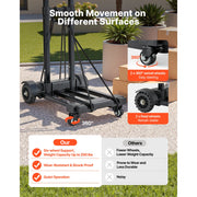 Bild in Galerie-Viewer laden, Amocart 290LBS Folding Hand Truck Collapsible Luggage Cart with 4 Wheels & Expandable Base Platform Dolly for Cargo Moving