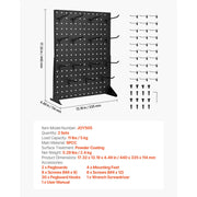 Load image into Gallery viewer, SucceBuy 1/2Sets Pegboard Display Stand 17x13in Tabletop Steel Peg Board Panel with 15 Hooks for Grocery Retail Jewelry Store - AMOCART