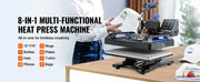 Load image into Gallery viewer, Amocart 30*38CM 8 in 1 Combo Upgrade Heat Press Machine 360° Rotation Sublimation Printer Cap Shirt Mug Plate 2D Heat Transfer