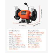 Load image into Gallery viewer, Amocart Bench Grinder 6inch Single Speed Bench Grinder High-Speed Table Grinders with Induction Motor 36/60-Grit Grinding Wheel