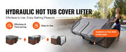 Charger l'image dans la visionneuse de galerie, SucceBuy Hot Tub Cover Lift Spa Cover Lift, Hydraulic Height 33.1" - 41.3" Width 53.1" - 92.5" Adjustable Installed Underneath