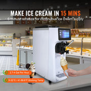 Bild in Galerie-Viewer laden, SucceBuy Commercial Ice Cream MachineSingle Flavor Countertop Soft Serve Ice Cream Maker Touch Screen Auto Clean Pre-cooling