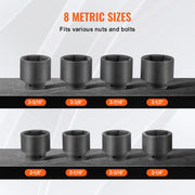 Load image into Gallery viewer, SucceBuy Axle Nut Impact Socket Set 3/4" Drive 6-Point 8-Piece SAE Spindle Nut Socket Set CR-MO Heat Treated Large Socket Set - AMOCART