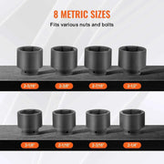 Load image into Gallery viewer, Amocart Axle Nut Impact Socket Set 3/4" Drive 6-Point 8-Piece SAE Spindle Nut Socket Set CR-MO Heat Treated Large Socket Set