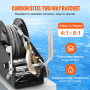 Load image into Gallery viewer, SucceBuy Hand Winch Heavy Duty Rope Crank with 33 ft Steel Wire Cable and Two-Way Ratchet for Trailer Boat or ATV Towing - AMOCART