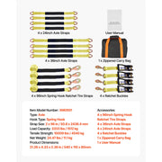 Load image into Gallery viewer, Amocart Wheel Chock Tie-Down Kit Car Tie Down Kit with Break Strength 10009lbs Working Load 3333lbs for ATV UTV & Pickup Trucks