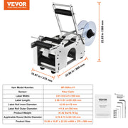 Charger l'image dans la visionneuse de galerie, Étiqueteuse semi-automatique pour bouteilles rondes SucceBuy 20-50 pièces/min, applicateur d'étiquettes électrique pour bouteilles de diamètre 0,78-4,72 pouces