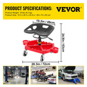 Load image into Gallery viewer, SucceBuy Rolling Garage Stool Car Detailing Stool Adjustable Height Mechanic Seat With Tool Tray Workshop Auto Repair Shop Stool