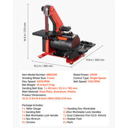 Load image into Gallery viewer, SucceBuy 5/6" Disc Sander 1x30/4x 36 in Belt Sander 250/400W with Adjustable Worktable & Dust Collection Port for Woodworking
