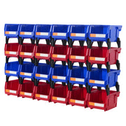 Bild in Galerie-Viewer laden, SucceBuy Storage Bin 24pcs Stackable Organizer Bin 5x4*3inch Freestanding Tiered Shelf for Garage Hanging Stacking Container