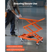 Load image into Gallery viewer, SucceBuy Hydraulic Lift Table 500lbs Capacity 47.2" Lifting Height Double Scissor Lift Table Cart with Wheels for Transportation - AMOCART