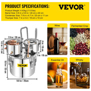 Load image into Gallery viewer, 12L 20L 30L 50L Alcohol Brewing Distiller DIY Moonshine Apparatus Stainless Steel Still Whisky Beer Brandy Home Use