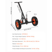 Load image into Gallery viewer, SucceBuy 1000/1200lbs Tongue Trailer Dolly Carbon Steel Boat Mover with 16.7in/18in - 22in Height Adjustable for Moving Cargo - AMOCART