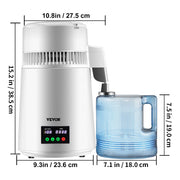 Load image into Gallery viewer, SucceBuy 4L Water Distiller Purifier Filter 1 L/H Distilling Speed Dispenser Drinking Bottle Softener Touch Screen Home Use