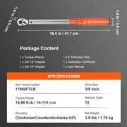 Load image into Gallery viewer, SucceBuy Torque Wrench Set Drive Click Torque Wrench Dual-Direction Adjustable Mechanical Dual Range Scales Torque Wrench Kit