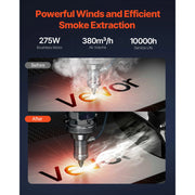 Bild in Galerie-Viewer laden, Brushless Solder Smoke Absorber 380m³/h Strong Suction Purifier for Welding SucceBuy Soldering Fume Extractor w/ Dual Hoses 275W