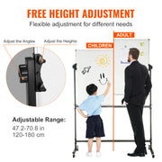 Bild in Galerie-Viewer laden, Amocart Rolling Magnetic Whiteboard Double-Sided Mobile Whiteboard 360° Reversible Adjustable Height Dry Erase Board for School