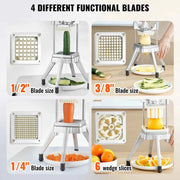 Load image into Gallery viewer, SucceBuy Commercial Vegetable Fruit Dicer Cutter Potato Slicer Chopper 4 Blades & Tray Manual Cutting Machine home appliance