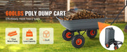 Charger l'image dans la visionneuse de galerie, Amocart Dump Cart Poly Garden Dump Cart Easy to Assemble Steel Frame Dump Wagon with 2-in-1 Convertible Handle Safe Transport