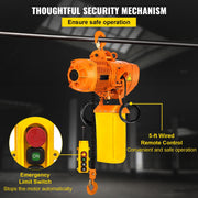 Load image into Gallery viewer, Amocart 0.5/1Ton 1PHASE Industrial Electric Chain Hoist 3MHigh Heavy Duty Cranes Hoists with Limit Switch Hot Forging G80 Hook