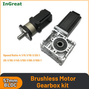 Bild in Galerie-Viewer laden, 65W-130W Nema23 57mm DC Brushless Motor BLDC Paired with 57mm Planetary Gearbox NMRV030 Worm Gear Reducer Applied To UAV