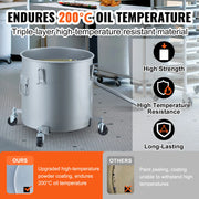 Load image into Gallery viewer, SucceBuy 8/10/16 Gallon Fryer Grease Bucket Oil Disposal Caddy with Caster Base Rust-Proof Coating Oil Transport Container w/Lid