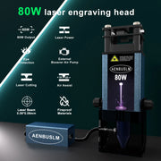 Load image into Gallery viewer, AENBUSLM 40W 80W Laser Cutting Module 450mm Blue Light Laser Engraving Head with Air Assist Woodworking Cutter CNC Laser Engrave