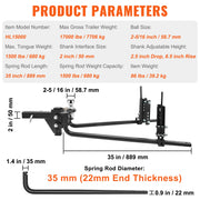Bild in Galerie-Viewer laden, Amocart 1000/1500 lbs Distribution Hitch Load Leveling 4 Towing Tongue Distributing Hitches Kit with Sway Control for Trailer