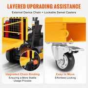 Load image into Gallery viewer, SucceBuy 1200lbs Forklift Safety Cage Folding Security Platform with Lockable Swivel Wheels Holds 1 to 2 Adults for Aerial Work - AMOCART