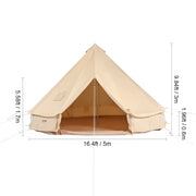 Load image into Gallery viewer, SucceBuy Canvas Bell Tent 4 Seasons 5m Yurt Tent Canvas Tent for Camping with Stove Breathable Tent Holds up to 8 People