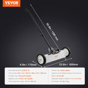 Load image into Gallery viewer, SucceBuy Rolling Magnetic Sweeper with Wheels Push-Type Magnetic Pick Up Sweeper Large Magnet Pickup Lawn Telescoping Sweeper