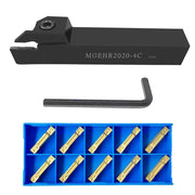 Load image into Gallery viewer, MGEHR1010 MGEHR1212 MGEHR1616 MGEHR2020 MGEHR2525 1.5 2 3 4 Grooving Tool Holder +10PCS MGMN150 MGMN200 Carbide Grooving inserts