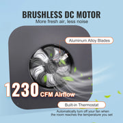 Load image into Gallery viewer, SucceBuy Solar Attic Fan 40W 1230 CFM Large Air Flow Solar Roof Vent Low Noise and Weatherproof with Smart Adapter for Home - AMOCART