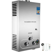 Load image into Gallery viewer, Tankless Water Heater 6L/8L/10L/12L/16L/18L LPG Propane Gas, Portable Wall-Mounted Instant Hot Water Heater with Digital Display for Outdoor Bathing