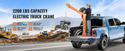 Bild in Galerie-Viewer laden, Amocart 2200lbs Electric Hoist Truck Crane 360° Swivel Folding Bed Jib Crane with 6000 lbs Electric Winch for Lifting Goods