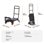 Load image into Gallery viewer, SucceBuy Folding Hand Truck Aluminum Heavy Duty Industrial Collapsible Dolly Cart for Transport Moving in Warehouse Supermarket - AMOCART