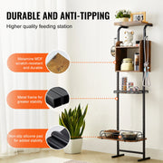 Load image into Gallery viewer, SucceBuy Pet Feeding Station with Storage Raised Dog Bowl Stand w/ Shelves Pet Toy Storage Organizer for Large Medium Small Dogs
