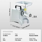 Bild in Galerie-Viewer laden, Amocart Electric Meat Grinder 5 Lb/Min Industrial Meat Mincer with Blade Grinding Plate Sausage Stuffing Blade and 3 Tubes