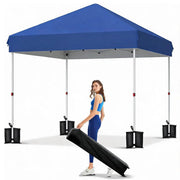 Load image into Gallery viewer, 10x10 FT Pop Up Canopy Tent, Black Heavy Duty Waterproof Gazebo Shelter with Wheeled Carry Bag Portable Instant Sun Shade for Outdoor Parties, Events & Camping,Patio, Garden, Beach