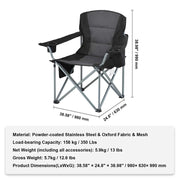 Bild in Galerie-Viewer laden, Amocart Camping Folding Chair for Adults Portable Quad Lumbar Back Padded Arm Chairs with Side Pockets for Beach, Lawn, Picnic