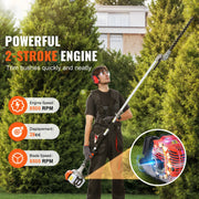 Load image into Gallery viewer, SucceBuy 26CC 5-in-1 Multi-Functional Trimming Tools Gas Hedge Trimmer Weed Eater String Trimmer Edger Pole Saw Chainsaw Pruner