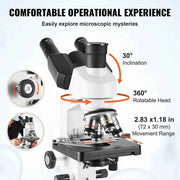 Load image into Gallery viewer, Amocart Compound Trinocular Microscope 40X-2500/40X-5000X Magnification Lab Microscope w/ LED Illumination & External Interface