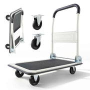 Load image into Gallery viewer, SucceBuy 330/660 lbs Foldable Push Cart Dolly with Swivel Wheels Moving Platform Truck Push Handle Flatbed Cart for Easy Storage