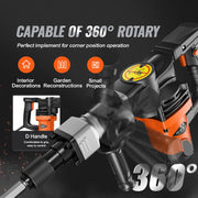 Load image into Gallery viewer, SucceBuy 1400W Demolition Jack Hammer Electric Jackhammer Heavy Duty 2900 BPM Concrete Breaker 2pcs Chisels Bits Chipping