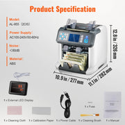 Load image into Gallery viewer, SucceBuy 1200 Pcs/Min Money Counter Business Cash Register Bills Counterfeit Detector 2 CIS/UV/MG/IR/DD/SN Function Bank Store