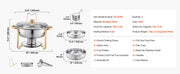 Load image into Gallery viewer, Amocart 5 Qt 2 4 Pack Round Chafing Dish Buffet Set Stainless Steel Chafer w/ 4 Full Size Pan Catering Warmer Server for Party