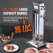 Load image into Gallery viewer, SucceBuy Manual Sausage Stuffer 7 L / 15 LBS Vertical Food-Grade 304 Stainless Steel for Home Kitchen Restaurant 23.2lbs