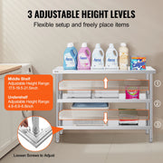 Load image into Gallery viewer, SucceBuy Stainless Steel Food Prep Table Commercial Kitchen Worktable w/Adjustable Undershelf Heavy Duty Prep Table Metal Table
