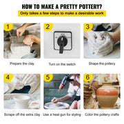 Load image into Gallery viewer, SucceBuy Pottery Wheel 14in/36cm Pottery Forming Machine with Foot Pedal Pottery Wheel for Adults 450W Electric Pottery Wheel - AMOCART
